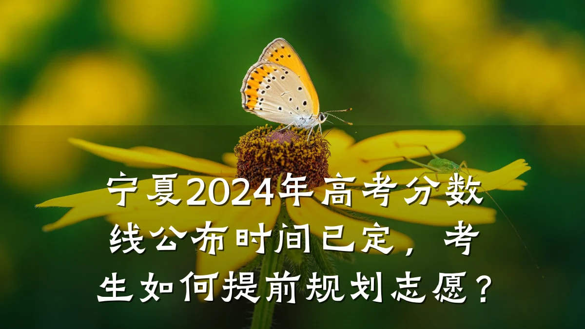 宁夏2024年高考分数线公布时间已定，考生如何提前规划志愿？