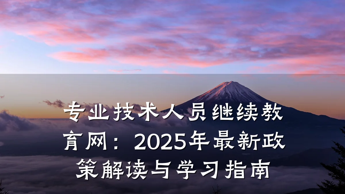 专业技术人员继续教育网：2025年最新政策解读与学习指南