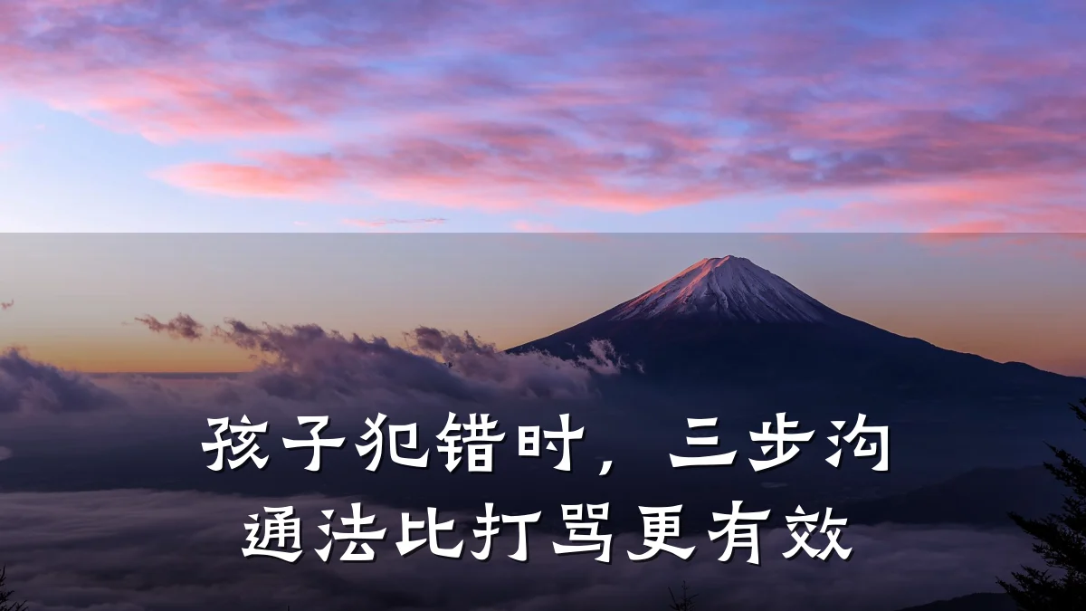 孩子犯错时，三步沟通法比打骂更有效