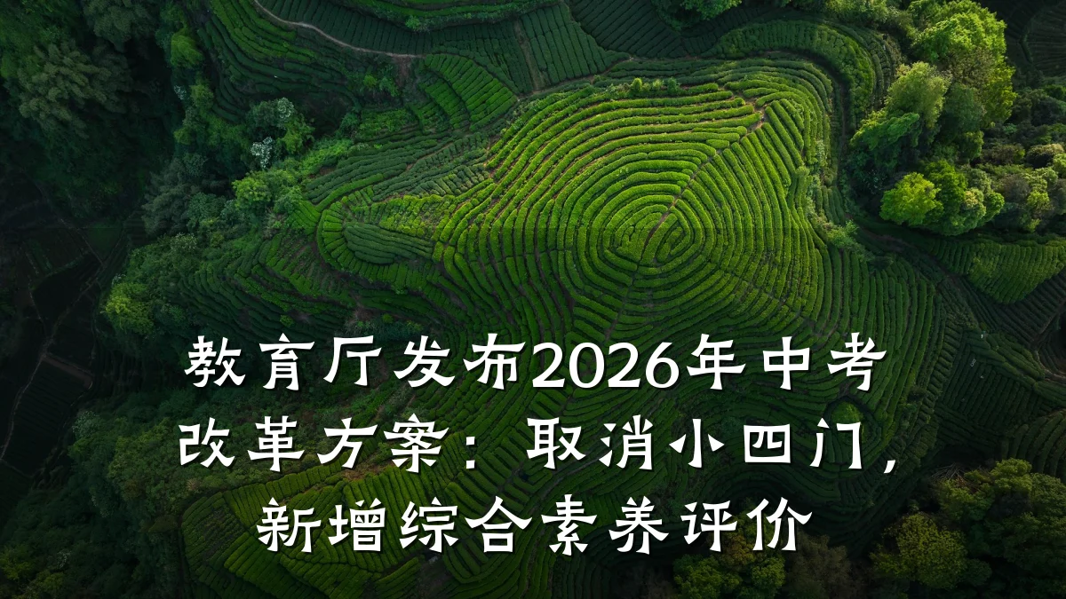教育厅发布2026年中考改革方案：取消小四门，新增综合素养评价