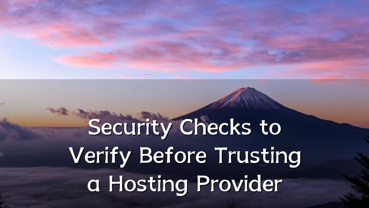 Security Checks to Verify Before Trusting a Hosting Provider